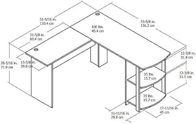Ameriwood Home Dakota L-Shaped Desk with Bookshelves, Espresso - LeafyLoom
