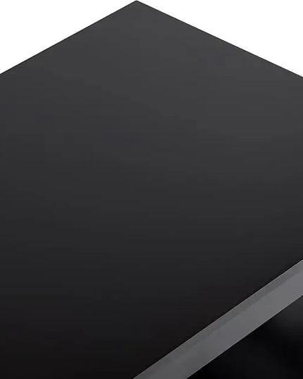 ChooChoo Oxford Coffee Table with Thicker Legs, Black Wood Coffee Table with Storage for Living Room - LeafyLoom