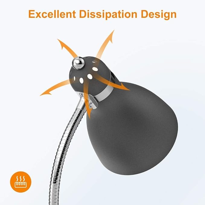 LEPOWER Floor Lamp, Metal Standing Lamp with Adjustable Gooseneck, Heavy Metal Base, Reading Pole Lamp for Office, Black Floor Lamps for Bedroom, Living Room - LeafyLoom