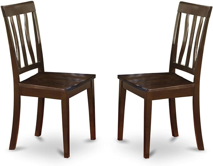 East West Furniture Antique 5 Piece Dinette Set for 4 Includes a Round Kitchen Table with Pedestal and 4 Dining Chairs, 36x36 Inch, ANTI5-CAP-W - LeafyLoom