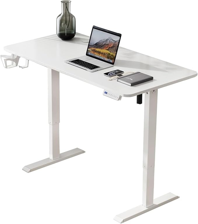 Large 63Inch Electric Standing Desk Height Adjustable, Sit Stand up Desk Home Office Computer Ergonomic Desk Memory Preset with Pencil Tray… - LeafyLoom