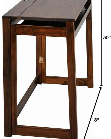Casual Home Folding Desk with Pull-Out & USB Ports - LeafyLoom