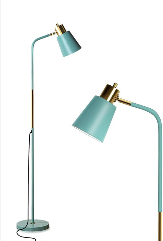 Floor Lamp, Industrial Floor Lamps for Living Rooms Rustic Farmhouse Reading Standing Floor Lamp Adjustable Metal Heads Indoor Task Lighting for Living Room Bedroom Office Home Décor (Green) - LeafyLoom