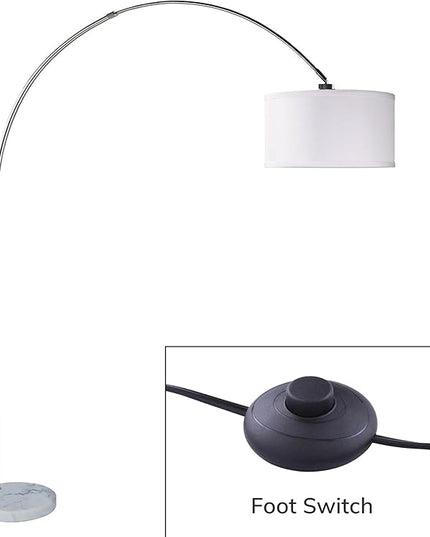 Modern 81" Arc Tall Living Room-Stand Up Arching Drum Shade Large Floor Lamp for Dinning/Bedrooms-Corner Lamp for Office Lighting - LeafyLoom