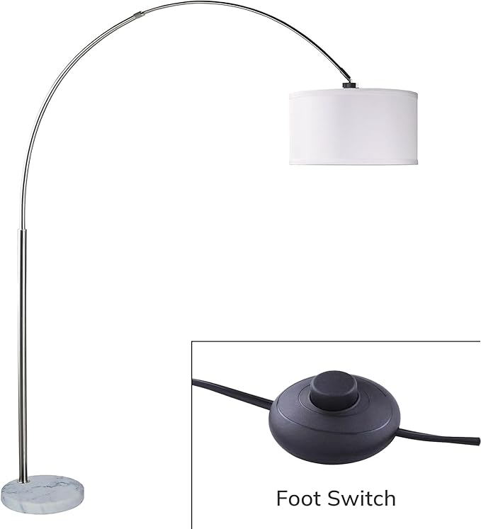 Modern 81" Arc Tall Living Room-Stand Up Arching Drum Shade Large Floor Lamp for Dinning/Bedrooms-Corner Lamp for Office Lighting - LeafyLoom