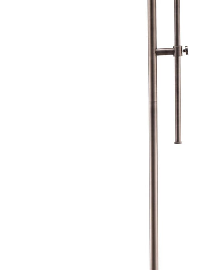 O'Bright Cedric Adjustable Pharmacy Floor Lamp - Industrial Design for Reading, Crafting, Work - 10W LED, Height 45-61 inches - Ideal for Living Room, Bedside, Office - Antique Nickel - LeafyLoom