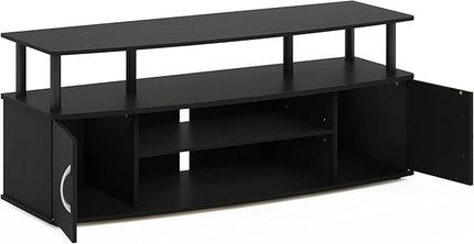 Furinno JAYA Large Entertainment Stand for TV Up to 55 Inch, Blackwood - LeafyLoom