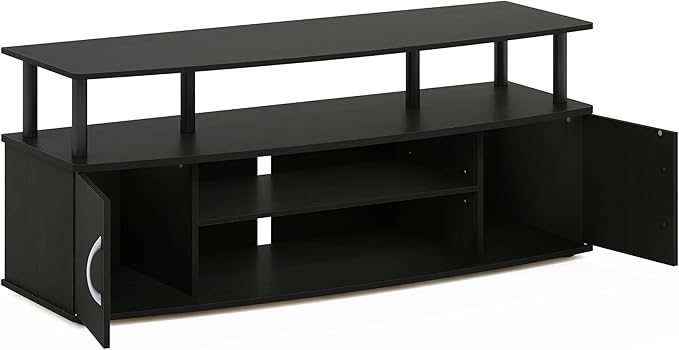 Furinno JAYA Large Entertainment Stand for TV Up to 55 Inch, Blackwood - LeafyLoom