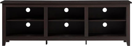 Walker Edison Wren Classic 6 Cubby TV Stand for TVs up to 80 Inches, 70 Inch, Espresso - LeafyLoom