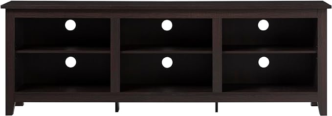 Walker Edison Wren Classic 6 Cubby TV Stand for TVs up to 80 Inches, 70 Inch, Espresso - LeafyLoom
