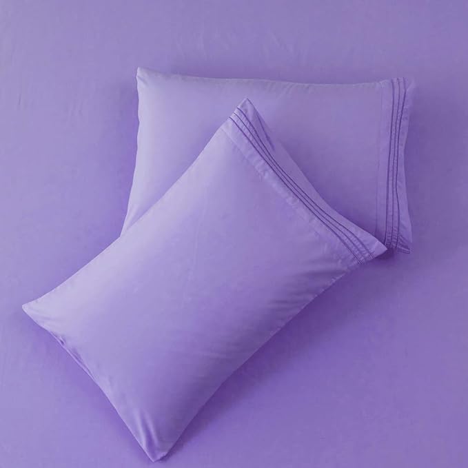 SONORO KATE Bed Sheet Set Super Soft Microfiber 1800 Thread Count Luxury Egyptian Sheets 16-Inch Deep Pocket，Wrinkle-3 Piece (Lavender, Twin XL) - LeafyLoom
