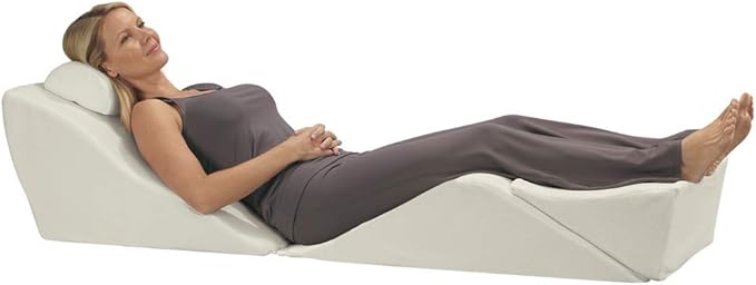 Contour BackMax Bed Wedge Lumbar Support System - Multi-Positional Back, Leg & Knee Elevation Pillows for Sleep & Recovery with Orthopedic Zero Gravity Weightless Comfort - Bonus Half Roll Neck Pillow - LeafyLoom