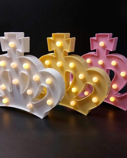 OSALADI Crown Night Light Crown Shaped Light Creative Night Light Crown LED Light Princess Night Light LED Night Lamp Decorative Night Lamp Without Batteries, Pink - LeafyLoom