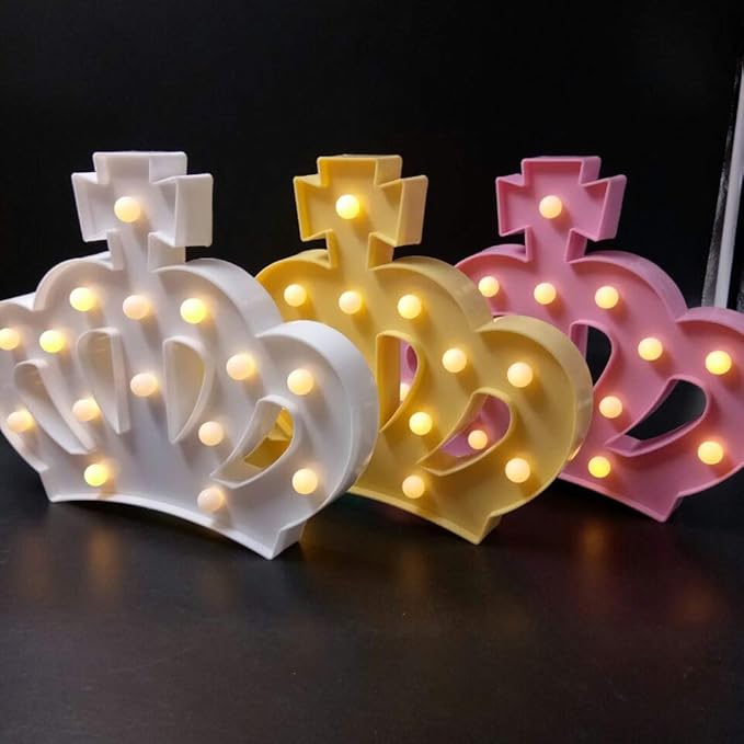 OSALADI Crown Night Light Crown Shaped Light Creative Night Light Crown LED Light Princess Night Light LED Night Lamp Decorative Night Lamp Without Batteries, Pink - LeafyLoom