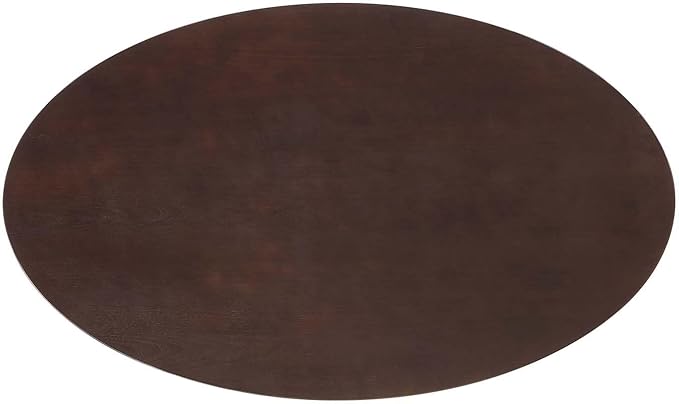 Modway Lippa Dining Table, 60", Gold Cherry Walnut - LeafyLoom
