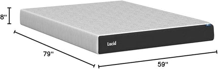 Lucid 8 Inch Queen Mattress - Plush Gel Memory Foam Mattress – Bamboo Charcoal Foam –Gel Infused- Hypoallergenic Foam Mattress - LeafyLoom