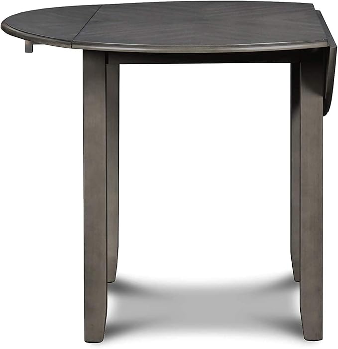 New Classic Furniture Gia Drop Leaf Dining Table with Two Chairs, 42-Inch, Gray - LeafyLoom
