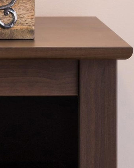 Prepac Fremont 2 Drawer Nightstand: Elegant Bedroom Furniture, Bedside Table with Open Shelf, 23.25"W x 16"D x 28"H, Espresso - EDC-2428 - LeafyLoom