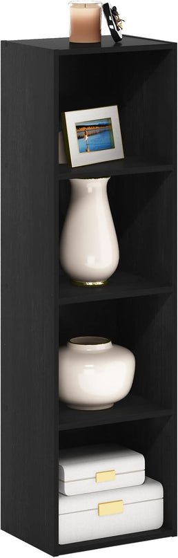 Furinno Luder Bookcase / Book / Storage, 4-Tier Cube, Blackwood - LeafyLoom