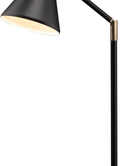 O’Bright Astrum - LED Desk Lamp with Dual USB Charging Ports, 100% Metal Lamp, 270° Swivel Arms, Soft White Light (3000K), Bedside Reading Lamp, Home Office Lamp, Table Lamp, ETL Listed, Black - LeafyLoom