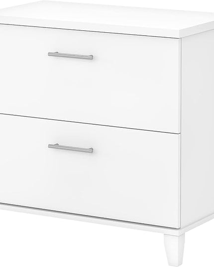 Bush WC81980 Somerset 2-Drawer Lateral File Cabinet, Letter/Legal, White, 30-Inch - LeafyLoom