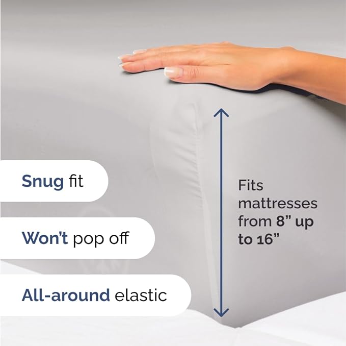 Split King Size 5 Piece Sheet Set - Comfy Breathable & Cooling Sheets - Hotel Luxury Bed Sheets for Women & Men - Deep Pockets, Easy-Fit, Soft & Wrinkle Free Sheets - French Grey Oeko-Tex Bed Sheets - LeafyLoom