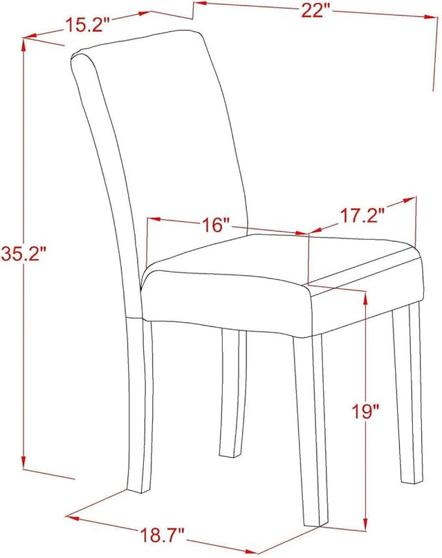 East West Furniture Eden 3 Piece Room Set Contains a Round Kitchen Table with Pedestal and 2 Eggnog Faux Leather Parson Dining Chairs, 30x30 Inch, ESAB3-BCH-73 - LeafyLoom