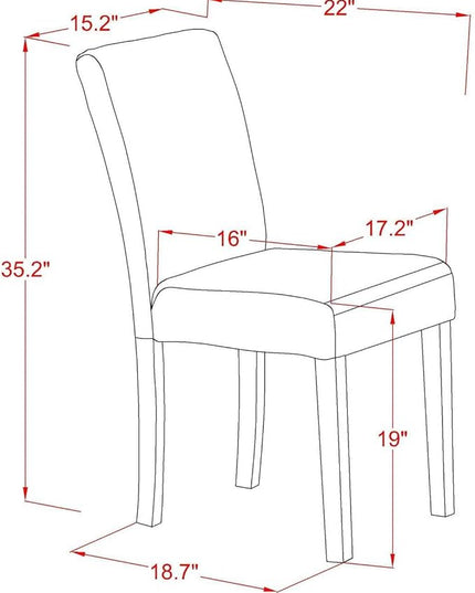 East West Furniture Eden 3 Piece Kitchen Set Contains a Round Room Table with Pedestal and 2 Shitake Linen Fabric Parson Dining Chairs, 30x30 Inch, ESAB3-BCH-06 - LeafyLoom