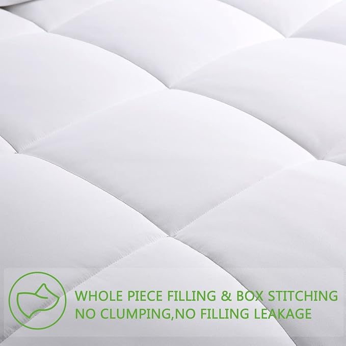 AMGUI White Comforter Set, Bed Comforter Set with 2 Pillow Shams,Queen Size Comforter Sets,Bedding Comforters & Sets Queen - LeafyLoom