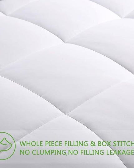 AMGUI White King Bed Clearance Comforter Set with 2 Pillow Shams, White - LeafyLoom