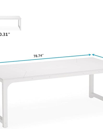 Tribesigns Modern Computer Desk, 78.7 x 39.4 inch X Large Executive Office Desk Computer Table Study Writing Desk Workstation for Home Office,White - LeafyLoom