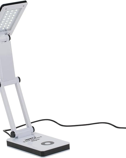 Jerry's Artarama Portable LED Desk Lamp - Flexible Gooseneck, Adjustable Level 24 LEDs, Stepless Dimming Desk Lamp, Perfect for Crafting - includes AC/USB Power Supply (Optional AA Battery) - White - LeafyLoom