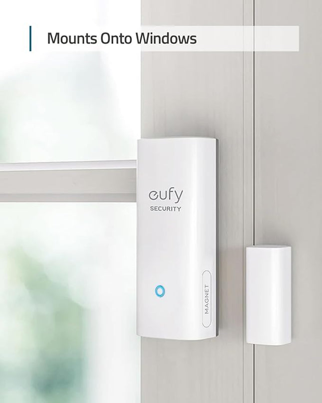 eufy Security Entry Sensor, Detects Opened and Closed Doors or Windows, Door Monitoring, Sends Alerts, Triggers Siren, 2-Year Battery Life, Indoor Use Only, Requires HomeBase, 24/7 Monitoring Optional eufySecurity
