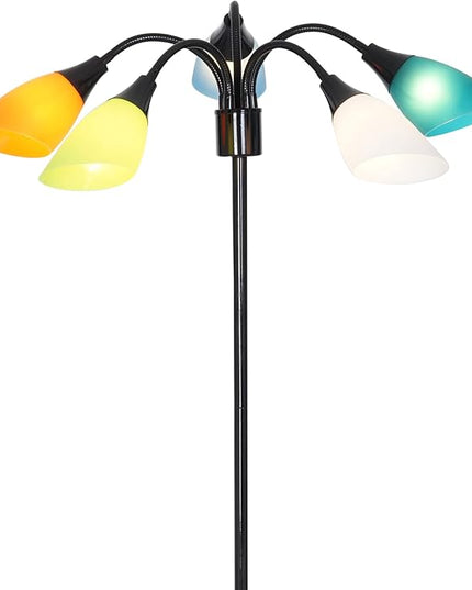 Catalina Lighting 20744-000 Medusa 5-Light Adjustable Floor Lamp, Standing Lamp, Multi-Head Lamp, Living Room Floor Light, LED Bulb NOT Included, 67.75", Multi-Color - LeafyLoom