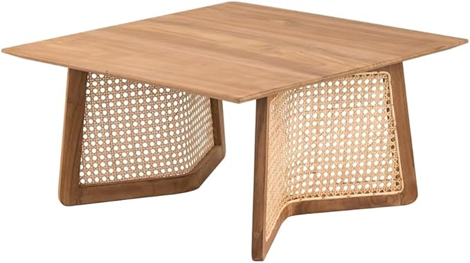 NicBex Coffee Table Wooden Coffee Table with Storage Square Center Tables with Natural Legs Dining Table for Living Room, Dining Room, Office, and Bedroom,27.6" W, Natural Wood+Brown - LeafyLoom