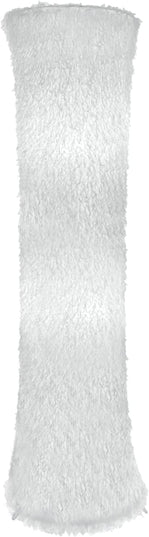Floor Lamp for Living Room Bedrooms, Contemporary Floor Lamps with White Cloth Fabric Shade, Faux Feather Tassels Finish - LeafyLoom