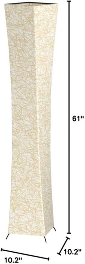 LEONC 52" Inch LED Floor Lamp with Fabric Shade & 2 Bulbs for Bedroom Living Room Warm Atmosphere (Slim Size: 7.8 x 7.8 x 52-Inch) - LeafyLoom