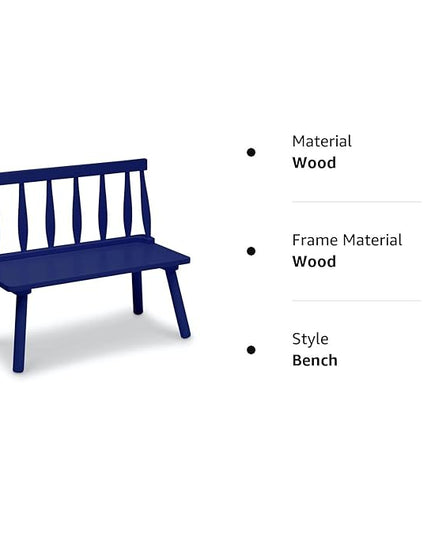 Delta Children Windsor Bench, Navy - LeafyLoom