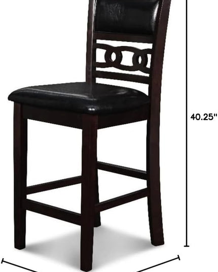 New Classic Furniture Gia Counter Chairs, Set of 2, Ebony - LeafyLoom