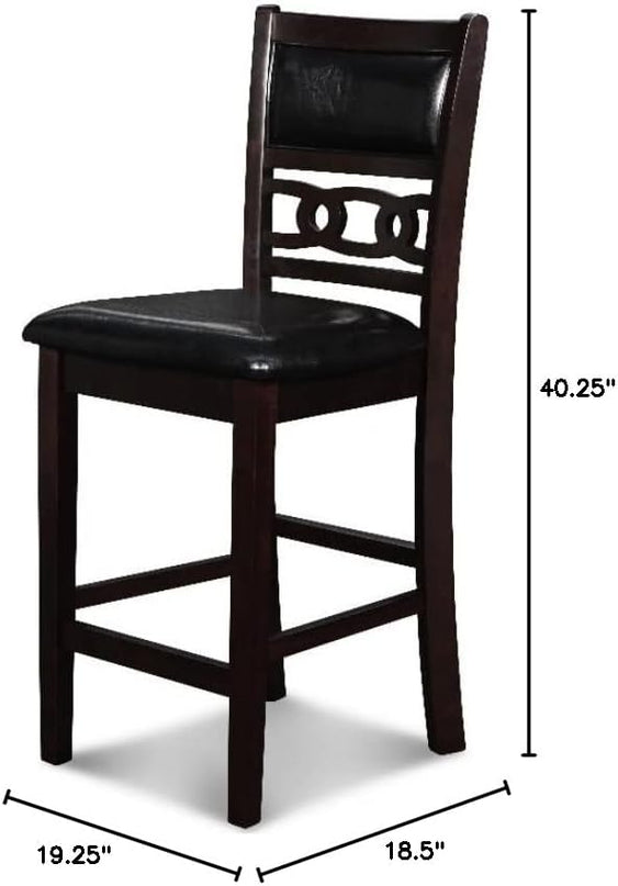 New Classic Furniture Gia Counter Chairs, Set of 2, Ebony - LeafyLoom