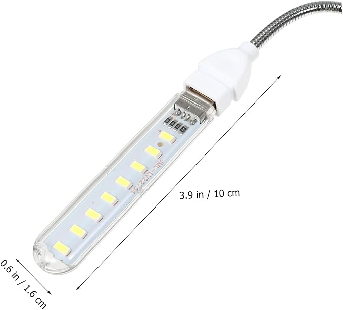 ARTIBETTER 2pcs U Disk Night Light Led Reading Light Plug in Led Night Light Outdoor Camping Light Gooseneck 8 Leds Night Lamp Atmosphere Light USB Light Indoor Computer Jianpan Student PVC - LeafyLoom