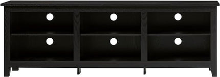 Walker Edison Wren Classic 6 Cubby TV Stand for TVs up to 80 Inches, 70 Inch, Black - LeafyLoom