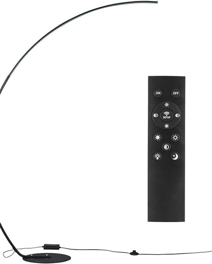 NUÜR Arc Floor Lamp, 67" Tall Black Gold LED Modern Standing Floor Lamp with Remote Control, Arched Bright Floor Lamps for Living Room Bedroom Office Home (Black) - LeafyLoom