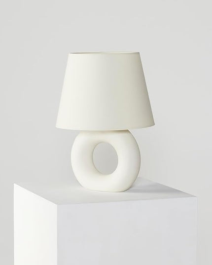 Brightech Chloe LED Table Lamp - Unique Modern Ceramic Lamp for Bedroom, Bedside, Desk - Cozy Night Light with Soft White Light for Living Room, Home Office - LeafyLoom