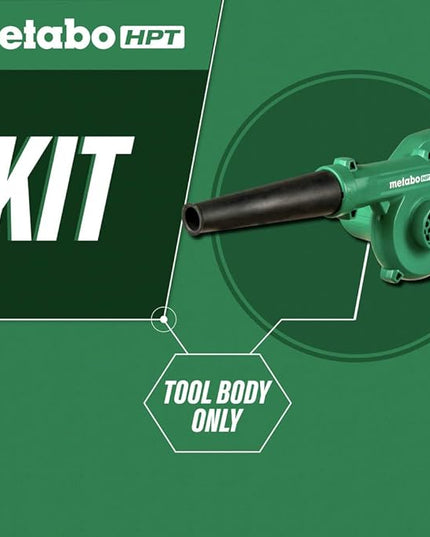 Metabo HPT 18V MultiVolt™ Cordless Li-Ion Compact Blower | Tool Only - No Battery | Variable Speed | 3 Speed Selector to Reduce Fatigue | 124 CFM | 213 MPH | Lifetime Tool Warranty | RB18DCQ4 - LeafyLoom