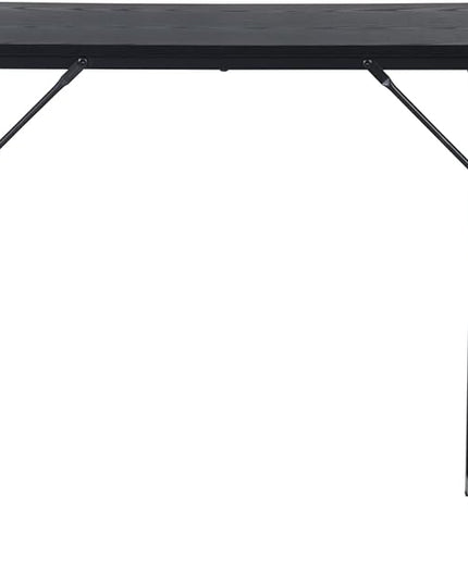FurnitureR 31.5 inch Small Study Writing Table with Storage Bag Space Saving for Home Office, Modern PC Metal Frame Computer Desk, Black - LeafyLoom
