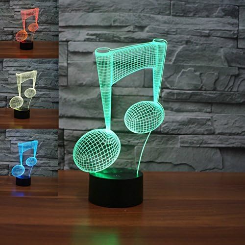 3D LED Modern Musical Note Night Light 3D LED USB 7 Color Change LED Table Lamp Xmas Toy Gift - LeafyLoom