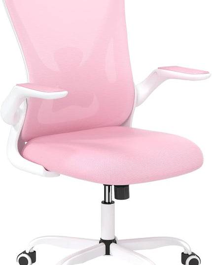 Sytas Home Office Chair Ergonomic, Mesh Desk Chair Lumbar Support, Ergonomic Computer Chair Adjustable Armrest(Pink) - LeafyLoom