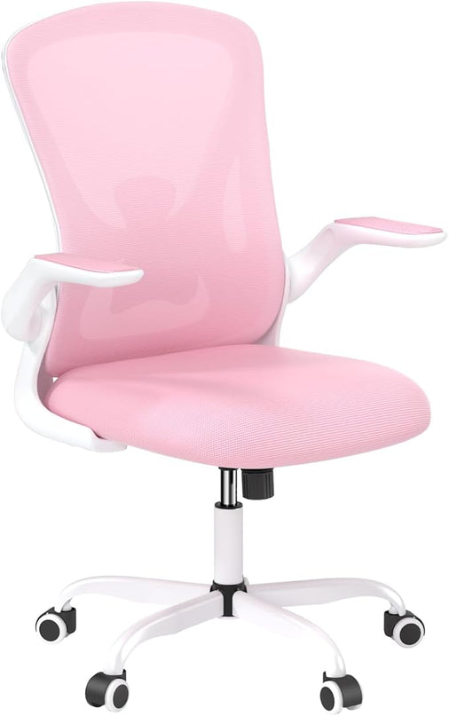 Sytas Home Office Chair Ergonomic, Mesh Desk Chair Lumbar Support, Ergonomic Computer Chair Adjustable Armrest(Pink) - LeafyLoom