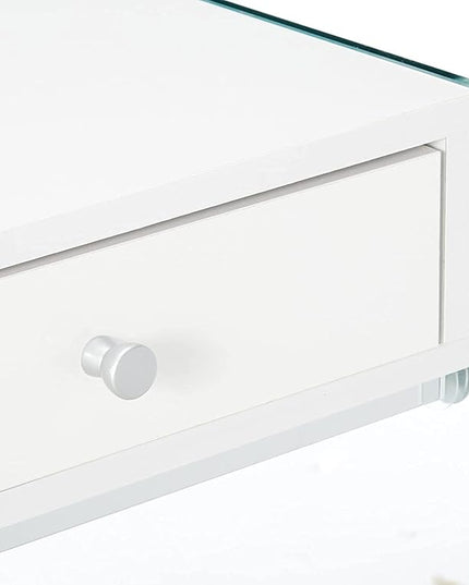 Coaster Home Furnishings Dobrev 2-Drawer Writing Desk Glossy White and Clear - LeafyLoom